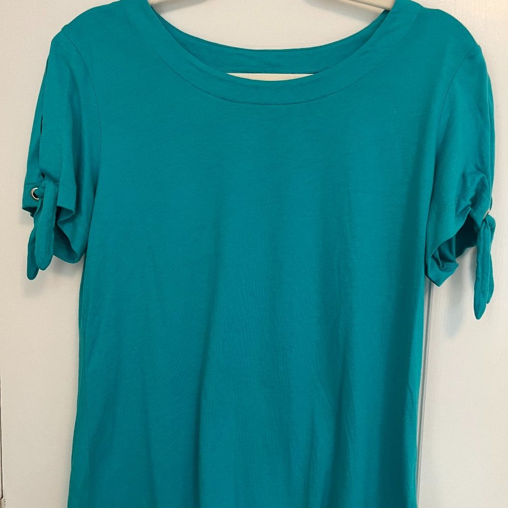 KAREN SCOTT Turquoise Knit Top